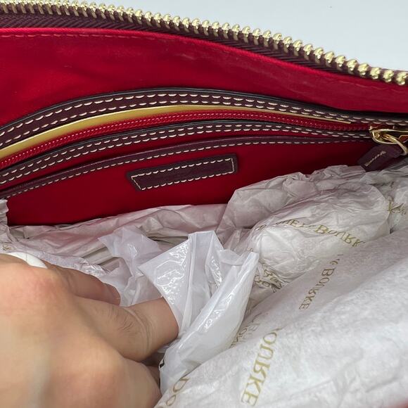 Dooney & Bourke Saffiano Leather Small Kiley Crossbody Bags Cranberry - Picture 15 of 16